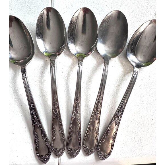 Amefa Holland Stainless Steel AFS1 Scroll Leaf Black Acc Tablespoon 8"Serving - Picture 3 of 10